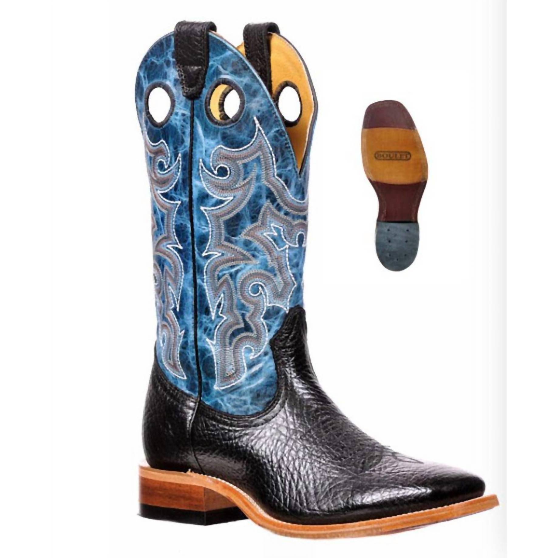 New Boulet Boots Men's Hybrid Sole Boot In Black/Cobalt